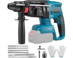 Professional 18 V system cordless hammer drill, Haedswer compatible with Makita battery 18 V and 10 drill pins - ShopVlot