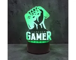 Samstyle - Game LED Lamp - 16 kleuren - 3D Game Light - Forever Gamer- Afstandsbediening - Sfeerlamp