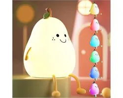 Veilleuse pour enfants | Poire| LED | Lampe pour enfants rechargeable par USB | Multicolore | Dimmable | Éclairage de la Chambre de bébé