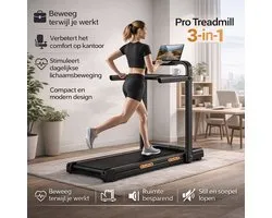 Opvouwbare loopband met helling 16% en steunbeugel - walking pad voor thuis - wandelen en joggen tot 10 km/u - belastbaar tot 135 kg