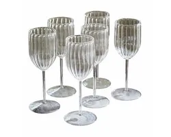 LOBERON Lot de 6 Glas Bavella clair
