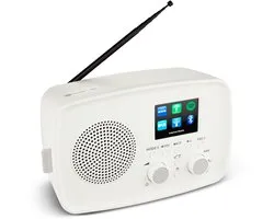 MEDION Internetradio met DAB+ IRE-1 (DAB+, wifi, FM, Bluetooth, spatwaterdicht, telescoopantenne, Spotify Connect, wekker, dimmer) wit