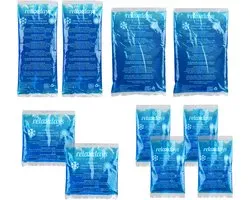 coldpack - set de 10 pièces - 4 tailles - compatible micro-ondes - réutilisable - packs de gel