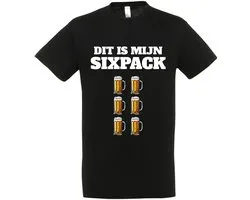 Dit Is Mijn Sixpack - T-shirt - Bier t-shirt - CraftBeer - Beer - Proost - Heren - grappige drank feest - bier cadeau - teksten en zinnen - bierpakket kado idee - Maat M