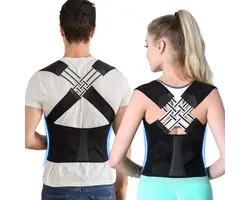 Riem - Oefenband - Houdingcorrector - Houding correctie - Rug brace - Postuur corrector - Rug/Schouder gordel - Rug Correctie - Verstelbare Rug Corrector - voor vrouwen en mannen verlichting van lage rugpijn (zwart M)