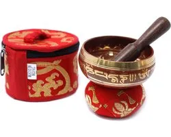 Mini Klankschaal Cadeau Set - Rood - Handgemaakt - 6 x 8cm
