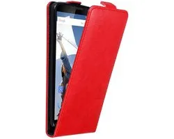 Étui Cadorabo adapté pour Motorola Google NEXUS 6 en ROUGE POMME - Housse de protection en design flip Case Cover avec fermeture magnétique
