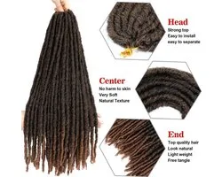 WiseGoods Luxe Dreadlocks 45cm - Synthétique - Extensions de Cheveux Pour Femme - Dreads Sans Noeuds - Zwart