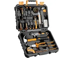 Deko - Mallette à outils - Ensemble d'outils de base - 100 pièces - Outils - Ensemble d'outils - Ensemble d'outils mixtes - Pour dépôt de voiture et coffre - Ensemble d'outils à main DIY bricolage général - Jaune