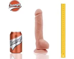 Champs - Baldy Realistic Dildo Ventouse et colonne vertébrale - Dual densité / toucher soft / pliable - 23 cm - Utilisation anale