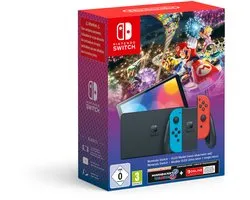 Nintendo Switch OLED - Mario Kart 8 Deluxe + 3 maanden Online Lidmaatschap Bundel - Blauw/Rood