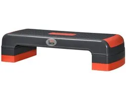 Fitness Step - Stepper - Aerobic Step - Stepbank - In Hoogte Verstelbaar 10‑20 cm - Antislip - Stepper Fitness - Fitnessstep - voor Thuis, Sportschool, Kantoor - voor Revalidatie en Krachttraining - Rood + Zwart