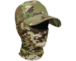 Camouflage herenpet met verkoelende nekwarmer, balaclava, baseballpet, gezichtssjaal, muts met nekwarmer voor hardlopen, jagen, fietsen en andere sporten,Stijl 4