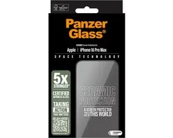 Protection d'écran PanzerGlass adaptée au Verres Apple iPhone 16 Pro Max | Protecteur d'écran en Ceramic PanzerGlass - Compatible avec les coques