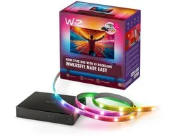 WiZ Connected WiZ HDMI Sync Box met TV verlichting - WiZ Entertainment Starterkit - Inclusief RGBIC LED strip voor 75-85 Inch TV's - Synchroniseer je verlichting met films, games en muziek - HDMI 2.0 - 4K ondersteuning bij 60Hz