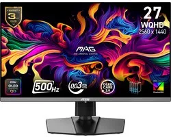 MSI MAG 272QP QD-OLED X50 - Moniteur Gaming QHD OLED - 500hz - 27 pouces