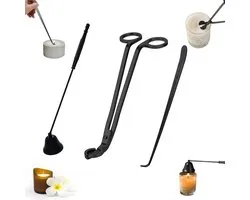 Kaarsendover Set - RVS - Candle Snuffer - Wick Trimmer - Kaarsdover - Kaarsen Knijper - Kaars Waxinelichtjes Accessoires - Candle Holder - Kaarsen - Zwart