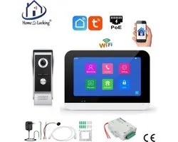 Smart WIFI deur intercom/videofoon 1 touchscreen met voeding voor elektrisch slot. T-2301V