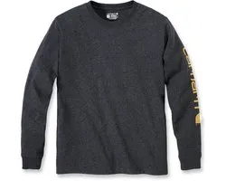 Carhartt T-shirt avec logo sur les manches L/ S Carbon Heather- S