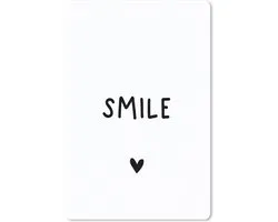 Muismat 18x27 cm - Mousepad Engelse quote "Smile" op een witte achtergrond - Muismatten