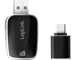 LOGILINK Draadloze Bluetooth 5.0 auto-adapter voor CarPlay en Android Auto, USB-A + USB-C, zwart