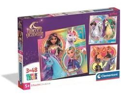 Clementoni - Puzzel - Unicorn Academy - 3 x 48 stukjes - Super Color - vanaf 5 jaar
