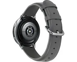 Strap-it Bracelet de montre cuir 20 mm - Bracelet en cuir adapté pour Samsung Galaxy Watch 42 mm / Watch 3 41 mm / Watch Active & Active2 / Gear Sport - Amazfit GTS / Bip - Polar Ignite / Unite - Gris foncé - Taille : Taille L