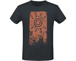 Naruto Shippuden - Konoha Symbol Heren T-shirt - zwart - S