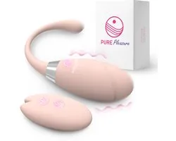 Pure Pleasure ® – Oeuf vibrant télécommandé – Stimulateur clitoridien pour femmes et couples – Vibromasseur portable – 10 modes de vibration – Rechargeable – Silencieux et étanche – Rose
