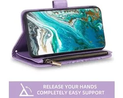 Asuwish Mobile Phone Case for Gigaset GS5, Case with Strap and Film, Protective Film, Card Compartment, Foldable - ShopVlot