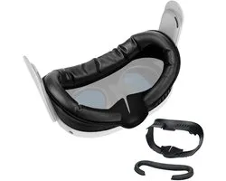 Interface faciale VR MMOBIEL pour Meta Oculus Quest 3 - Coussinet Face interchangeable pour Quest 3 - Interface d'accessoires VR Set coussinet nasal et coussin facial en cuir PU souple - Zwart
