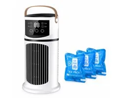 ArcticCool Pro - 3-in-1 Luchtkoeler - USB Air Cooler - Ventilator met Luchtbevochtiger - 7 Kleuren LED - Timer - Inclusief 3 Koelpacks