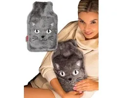 Kruik voor Warm Water - Hot Water Bottle Cadeau met Kat-Print