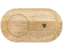Zusss Serving Tray Wood Heart Mango Hout Naturel