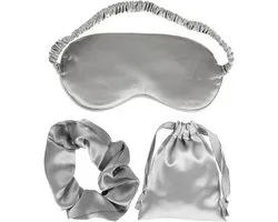 3Pcs/Set Sleep Mask Set Light Blocking Eye Cover Sleeping Eye Cover Silk Blindfold Girls Headbands Hair Ribbons For Girls Satin Sleep Mask Travel Eyeshade With Hair Rope Hair Knot