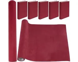 CRASPIRE 51 x 11.8 inch Velvet Bookcloth for Book Binding Fabric Surface Paper Backed Book Cover Notebook Wraps Red Bookcovering Protector Bookbinding Supplies for Books Album DIY