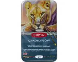 Derwent Chromaflow Kleurpotloden - Assortiment in blik - 3.5mm - 24 stuks