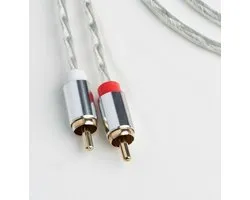 Pro-Ject Connect it Line E Interconnectkabel 2xRCA 0,41M - 99,99% OFC kopergeleiders - Signaalzuiver - Compact Formaat - Transparant