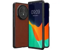 Étui kwmobile compatible avec HONOR Magic V3 - Étui deux pièces marron - Simili cuir