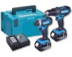 Makita DLX2131TJ 18V Li-Ion Combi Set - Perceuse sans fil avec fonction d'impact (DHP482) et tournevis à percussion (DTD152) (2x batterie 5,0 Ah ) dans Mbox