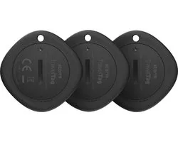 Tech TravelTag 3-Pack - Tracker - Sleutelvinder voor Apple Find My - Apple tracker - Bluetooth Smart Tracker Tag voor Bagage/tassen - Air- Tag- Bluetooth tracker - Geschikt voor Apple Find My / Zoek Mijn App - Keyfinder - Zwart