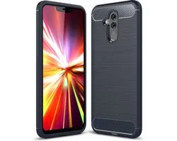 Ntech Soft Brushed TPU Hoesje Geschikt voor Huawei Mate 20 Lite - Donker Blauw