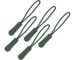5 x Ritstrekker - Legergroen - Ritstouwtje - Ritshulp - Zipper Puller - Ritssluiting vervangen - Rits reparatie