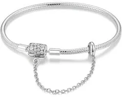Happystar 925 sterling zilveren bedelarmband voor dames, compatibel met Pandora-bedels, cadeau voor Moederdag, cadeau voor vrouwen, 7,9 pouces/20 cm, pour un poignet de