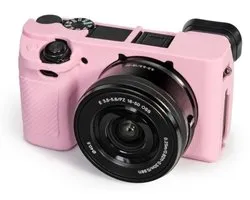 Sacoche pour appareil photo Convient au Sony Alpha A6400, A6300 et A6100, fabriquée en silicone doux - rose.