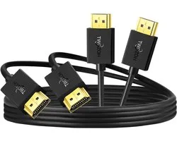 Twozoh Slanke HDMI-kabel 0,3M 2 stuks, ultradun en extreem flexibel HDMI naar HDMI-snoer Ondersteuning - ShopVlot
