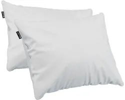 Cloudpillo Duopack Kussenslopen - Set van 2 (55x75 cm) - Luxe Katoen Satijn (300TC) - Cloudy White - Zijdezacht, Hypoallergeen & Ademend