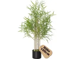 100cm Kunstbamboe Kunstbamboeplant Kunstplanten Groot Voor Binnen- En Buitenruimte Kunstplanten Net Zo Echt Met Pot Kunstboom Decoratie Voor Slaapkamer Balkonplanten