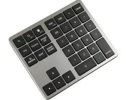 Clavier numérique sans fil Daroyx® K35B Pro Numpad avec 2 canaux Bluetooth et 2,4 GHz Direct - Clavier adapté pour iPhone, Samsung, Apple et Windows - Zwart/ Argent