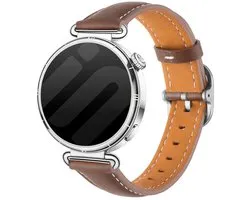 Bracelet en cuir carré Strap-it compatible avec Huawei Watch GT 6 - 41mm / GT 5 Pro - 41mm / GT 5 - 42mm / GT 4 - 41mm / Fossil Gen 6, 5e - 42mm / Charter HR / Q Venture Gen 4-3 / Xiaomi Watch S4 - 41mm / Withings ScanWatch 2, 1 & Light - Marron